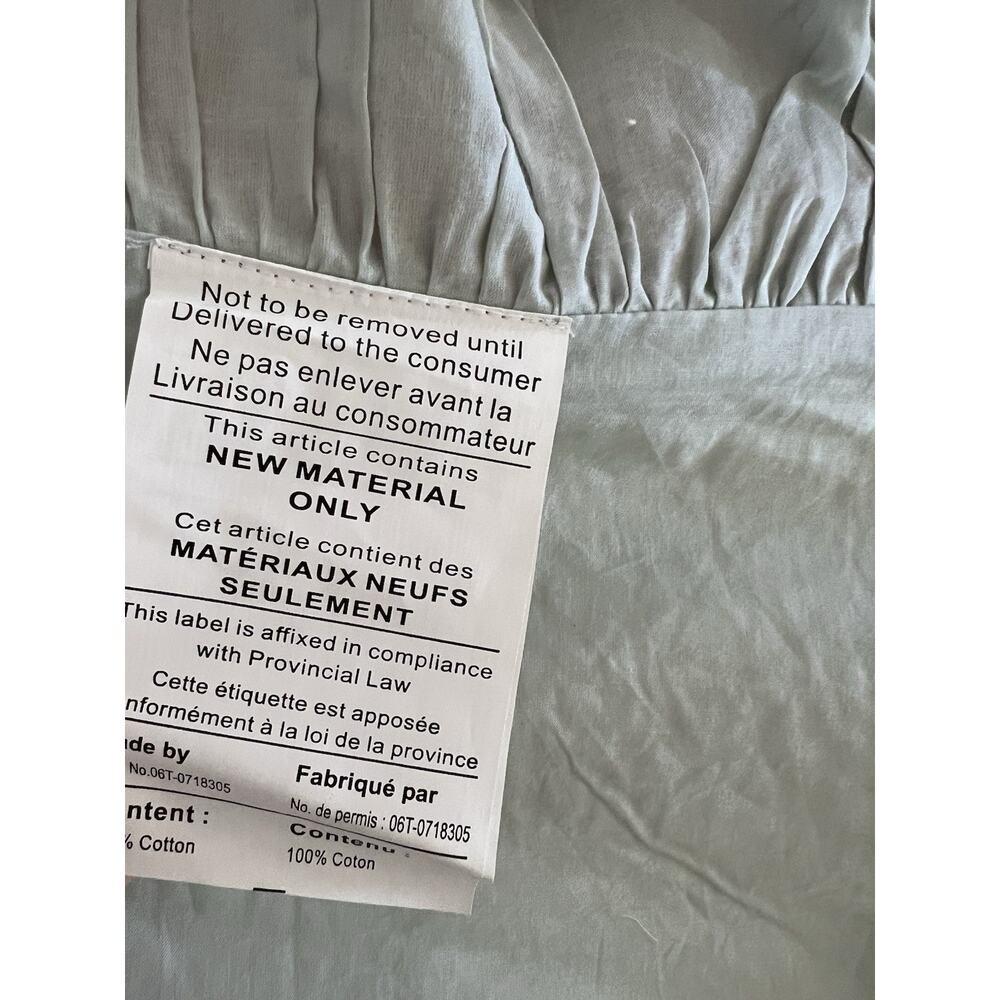 Pottery Barn Quilted Ruffled Pillow Shams 26 x 26” Seafoam Green Cotton A Pair